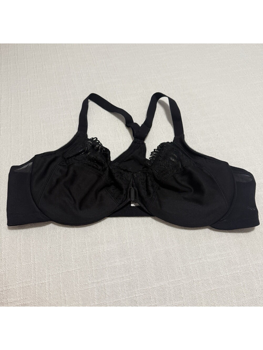 Glamorise 42B Front Close T-Back Wonderwire Underwire Unlined Bra 1246 Black